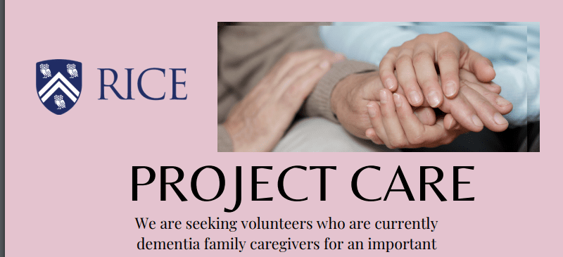 A poster with the words rice project care.